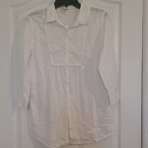 Tantrums White Button-Up Blouse
